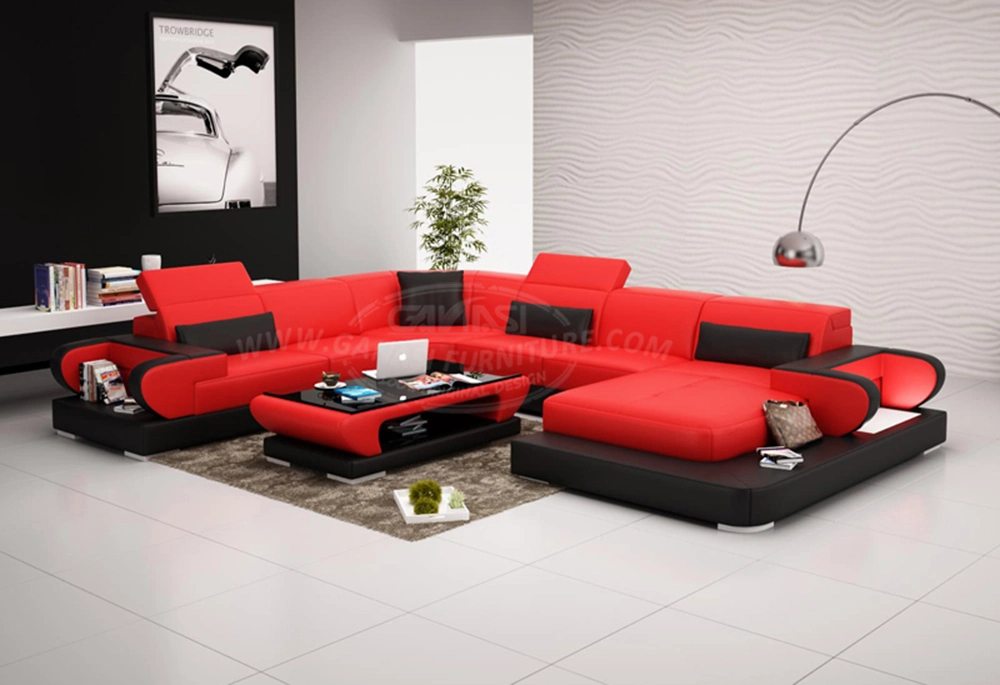 Modern European Livingroom Leather Dubai Sofa Furniture (G8002)