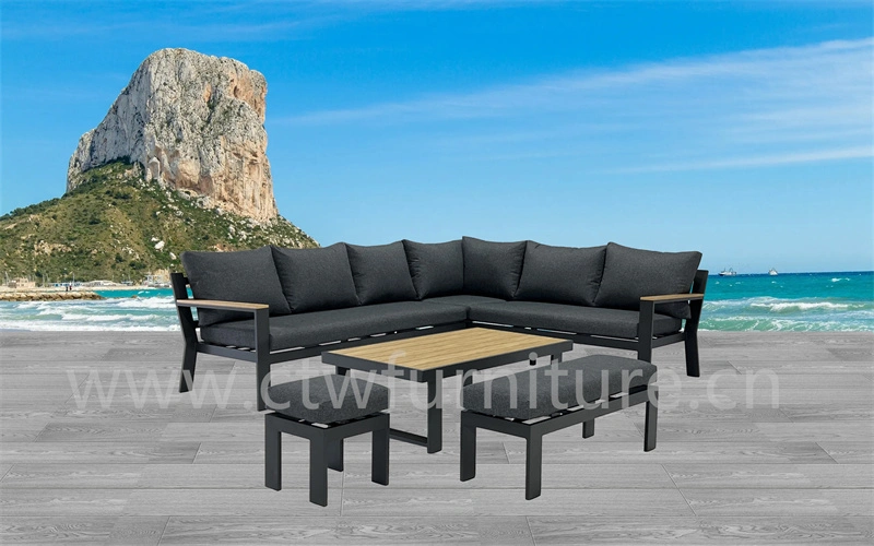 Patio L Shape Outdoor Corner Sectional Sofa Dining Table Garden Furniture Sofa