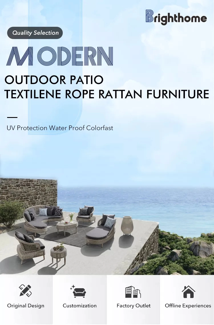 Hot Selling Modern Leisure Home Aluminium PE Rattan Garden Wicker Furniture Sofa