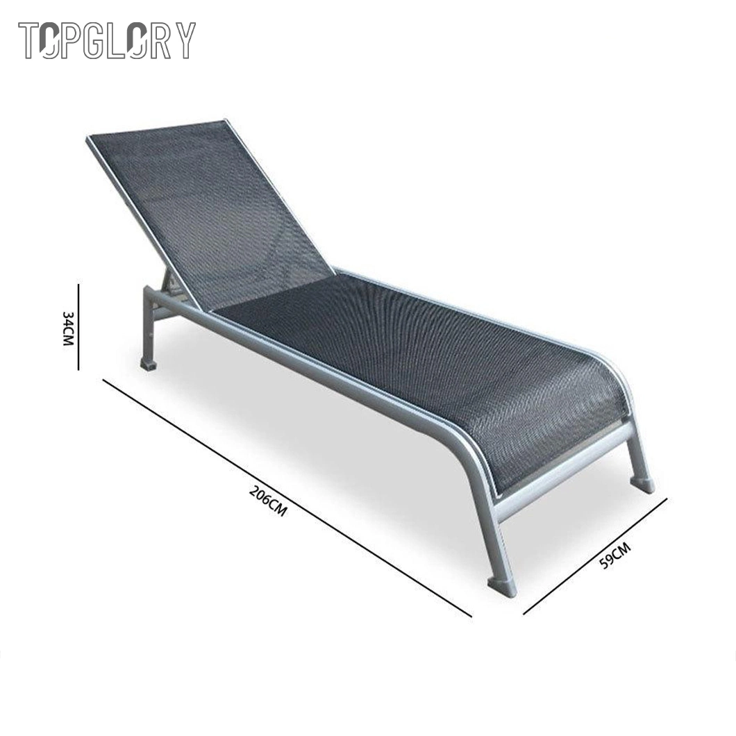 New OEM Modern Chaise Lounge Cheap Outdoor Chairs Textilene Sun Loungers