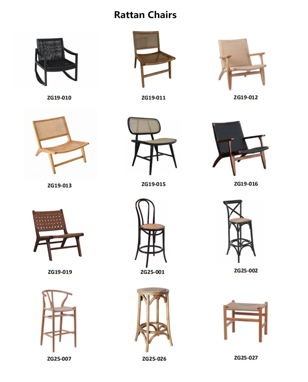 Hot Selling High Quality Modern Cafe Banquet Dining Chair Solid Wooden Stool Classic Wood Bar Rattan Chair (ZG25-027)