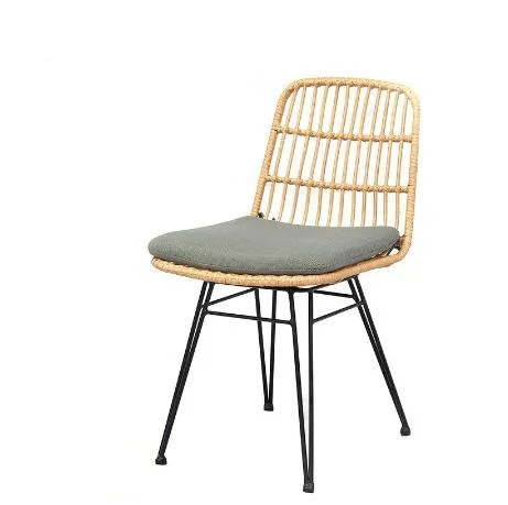 Outdoor Rattan Wicker Steel Balcony Chair Patio Wicker Woven Armless Chair