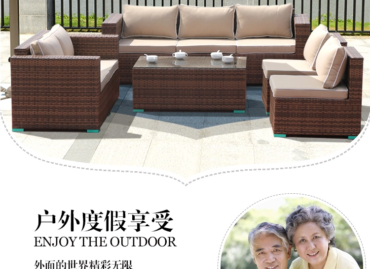 High Quality Garden Patio Furniture Outdoor Sofas Set Modern Home Style Rattan Furniture Garden Set Wicker Couch Round Outdoor Rattan Sofa