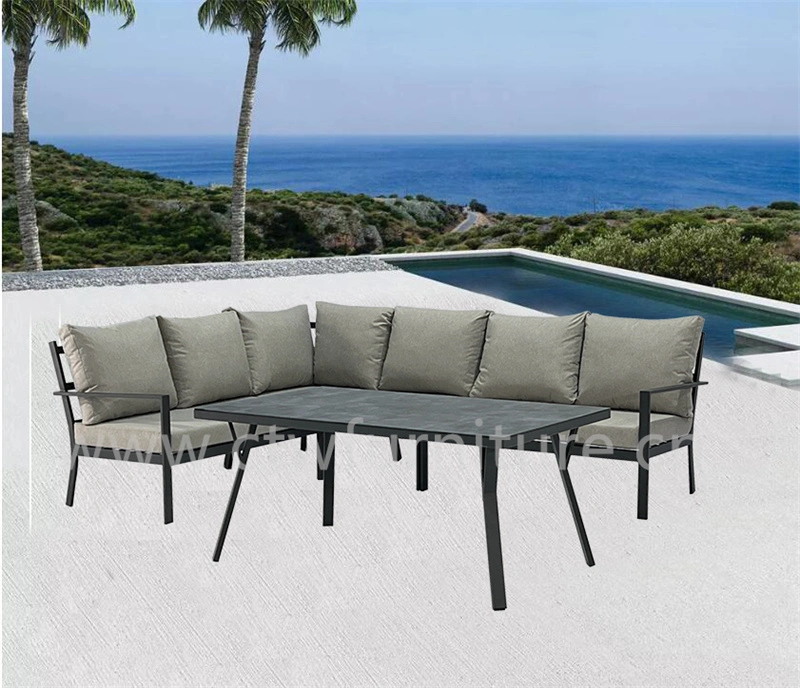 Patio L Shape Outdoor Corner Sectional Sofa Dining Table Garden Furniture Sofa