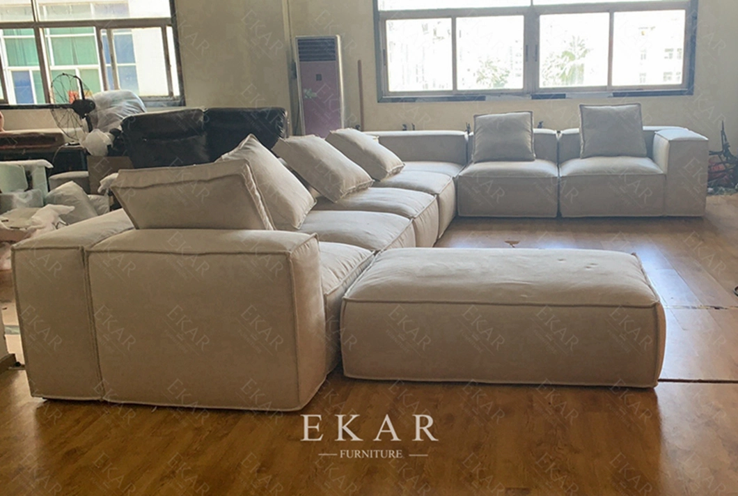 Home Furniture Leather Sofa Set Furniture Living Room Modern Fabric Sofa Upholstered 1 3 4 Seater Design Sectional Sofa