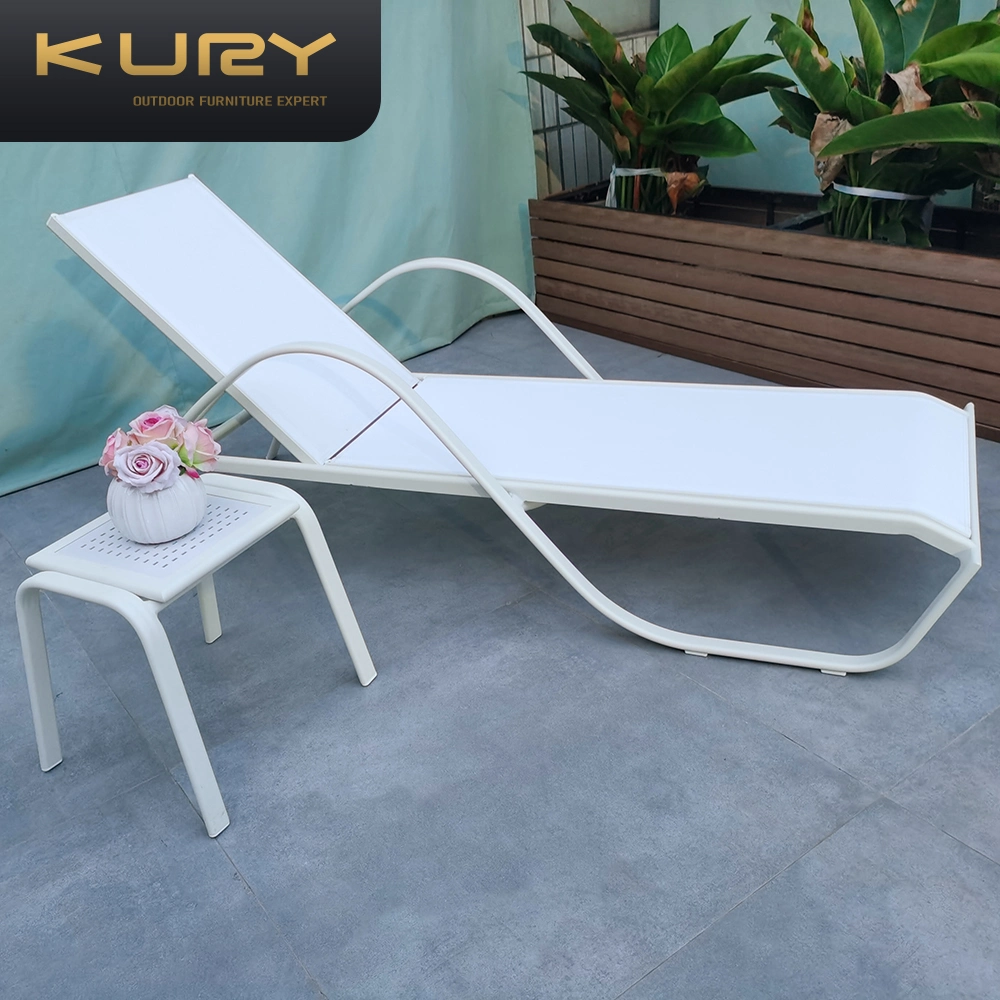 Wholesale Outdoor Garden Pool Furniture Sofa Bed Rattan Sun Lounger Daybed Leisure Beach Swimming Pool Sunbed Lounge Day Bed Aluminum Sun Lounger