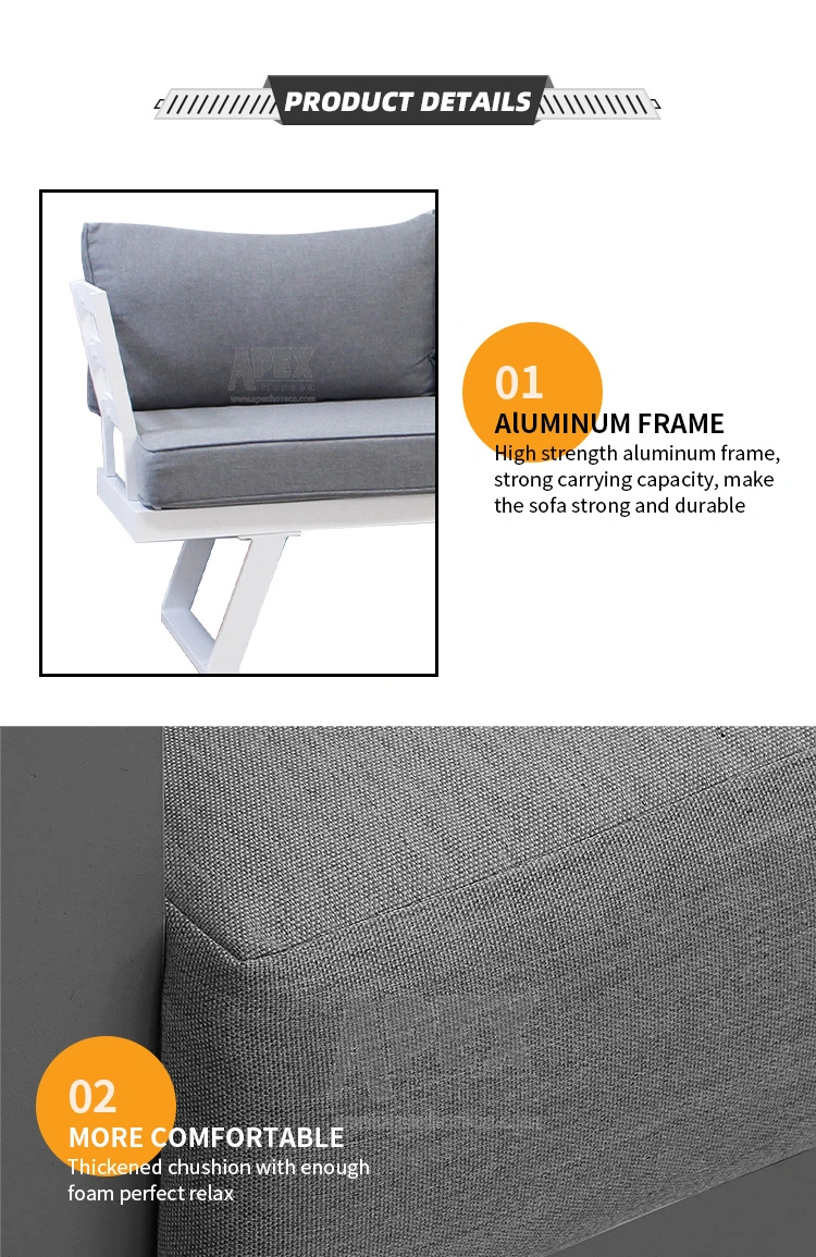Modern Design Aluminum Frame Outdoor Garden Sectional Sofa Set