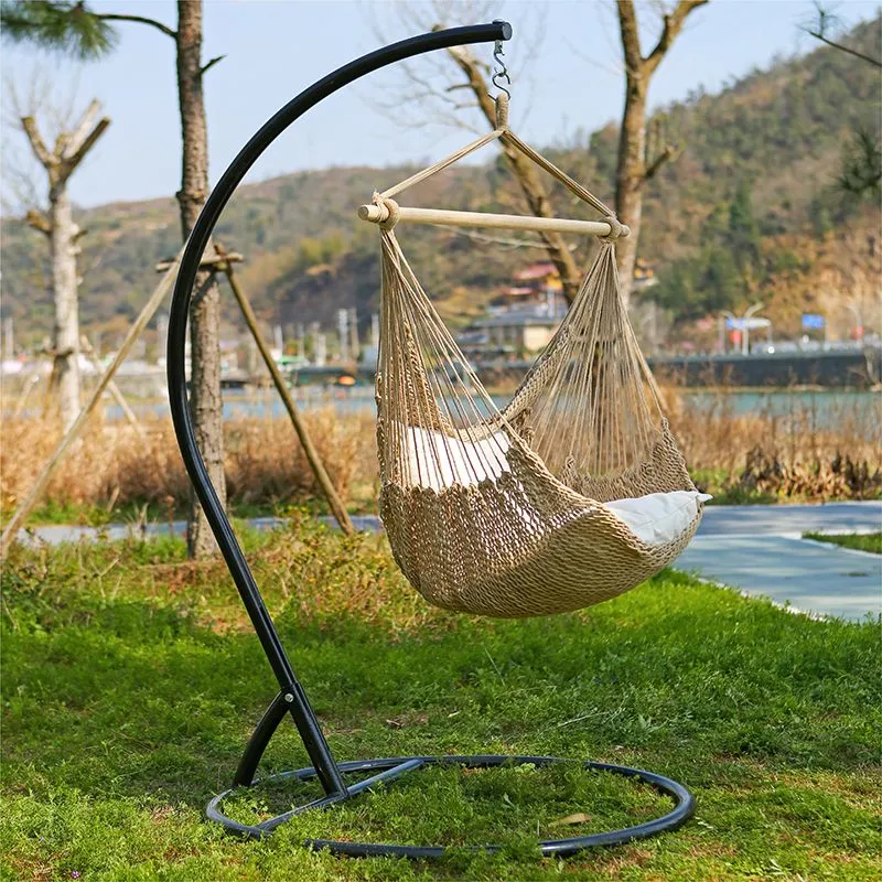 Outdoor Garden Patio Yard Handmade Cotton Rope Hanging Swing Seat Hammock Chair