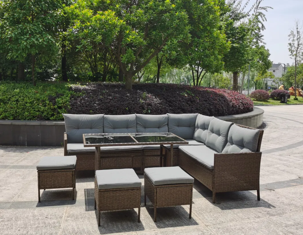 Modern Outdoor Garden Patio Indoor Home Hotel Living Room Single Sectional Corner Wicker Interior Furniture Chair Set Leisure Rattan Sofa