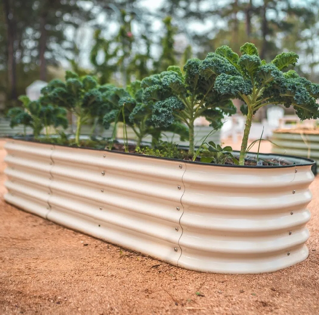 Raised Bed Outdoor Garden Planter Vegetables Flowers Metal Round Shape Furniture