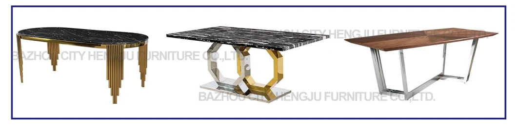 Modern Luxury Glass Dining Furniture Customized Sintered Stone Dining Tables Gold Stainless Steel Square Marble Dining Table Set