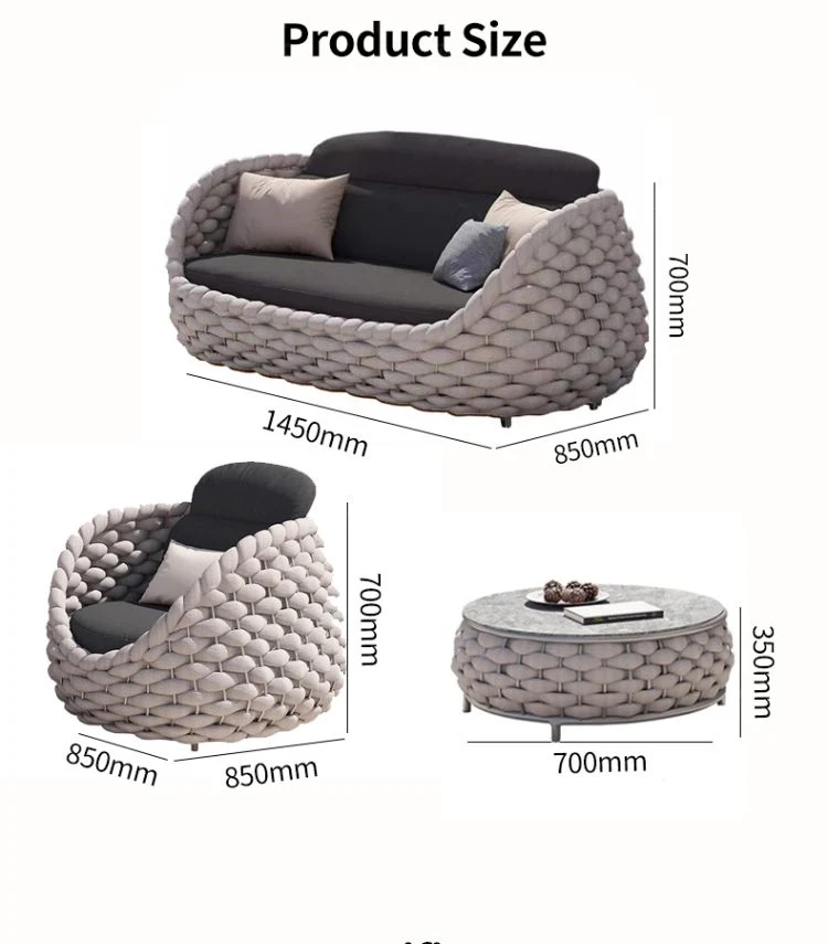 Modern Garden Daybed Lounge Beach Bed Furniture Patio Rattan Leisure Chair Wicker Sofa