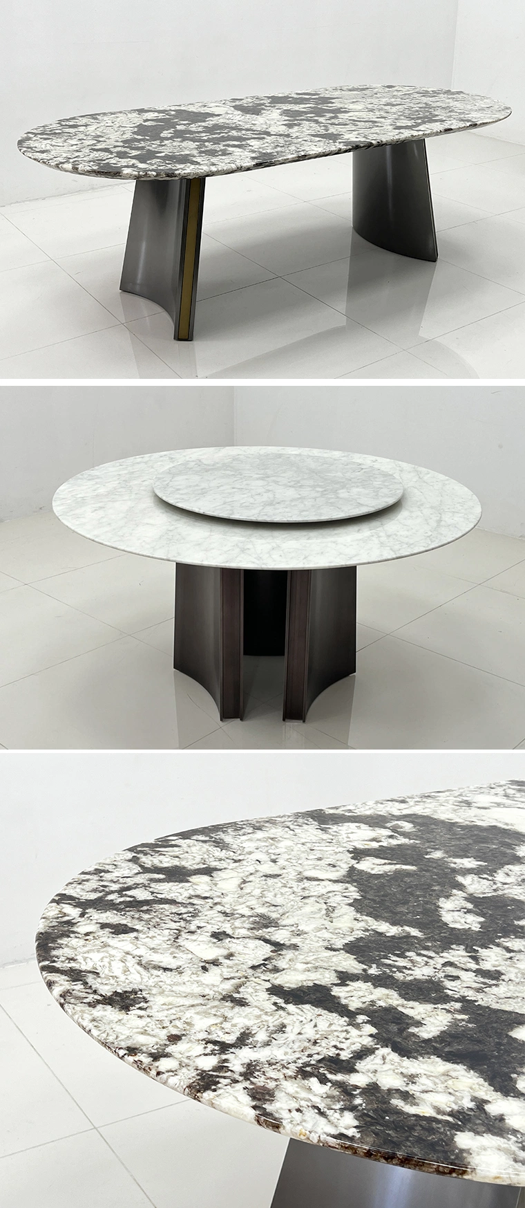 Luxury Designs Dining Room Seater Marble Top Square Round Modern Table Set