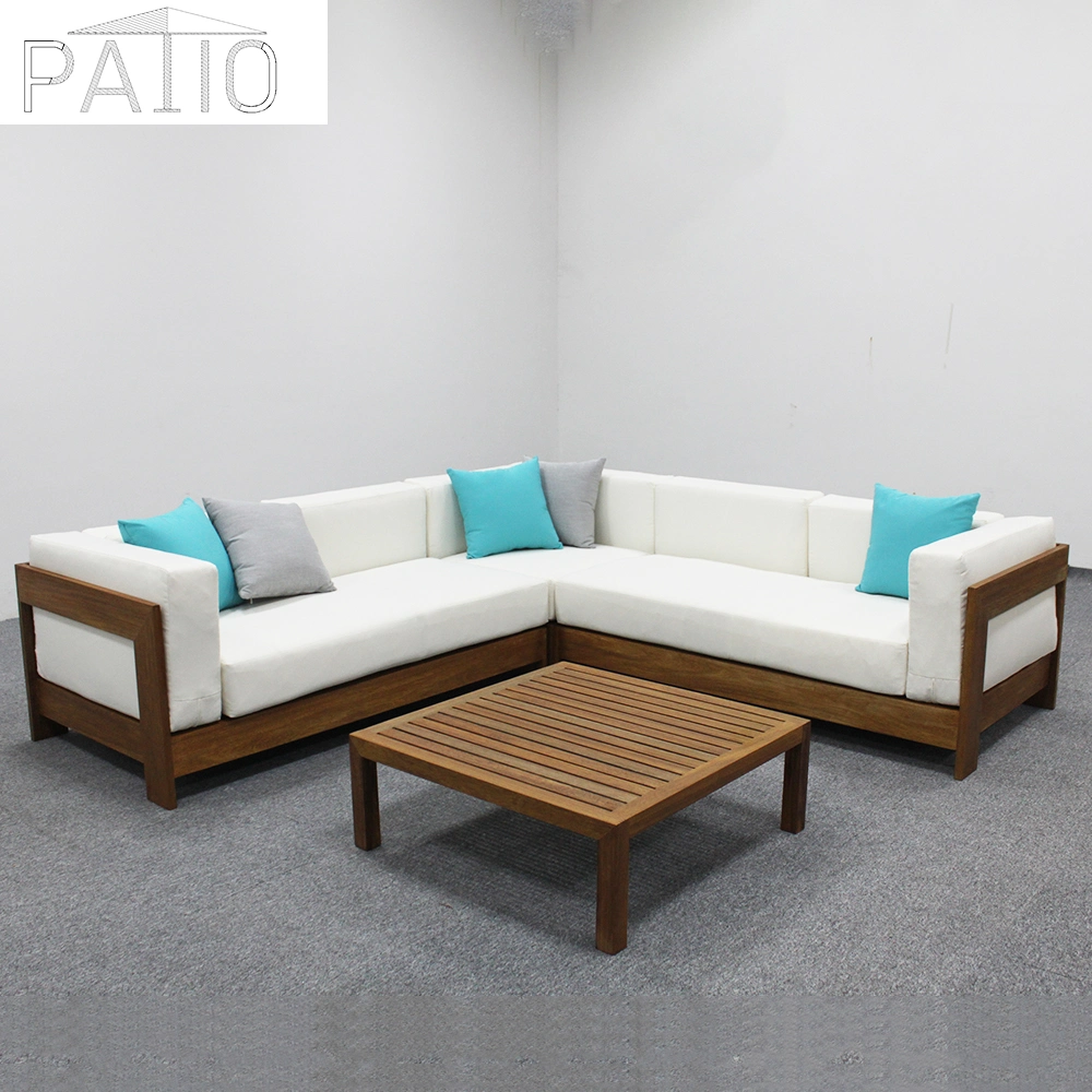 Casual Luxury Design Teak Frame Outdoor Furniture Garden Modular Sofa Set