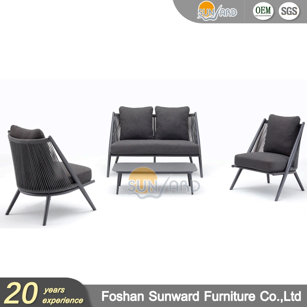 Outdoor Modern Leisure Aluminum Frame Woven Rattan Sectional Sofa Chair Furniture
