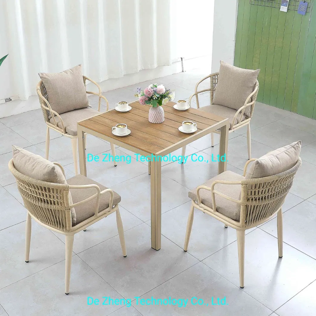 Commercial Hotel Garden Aluminum Square Outdoor Dining Bistro Dining Sets