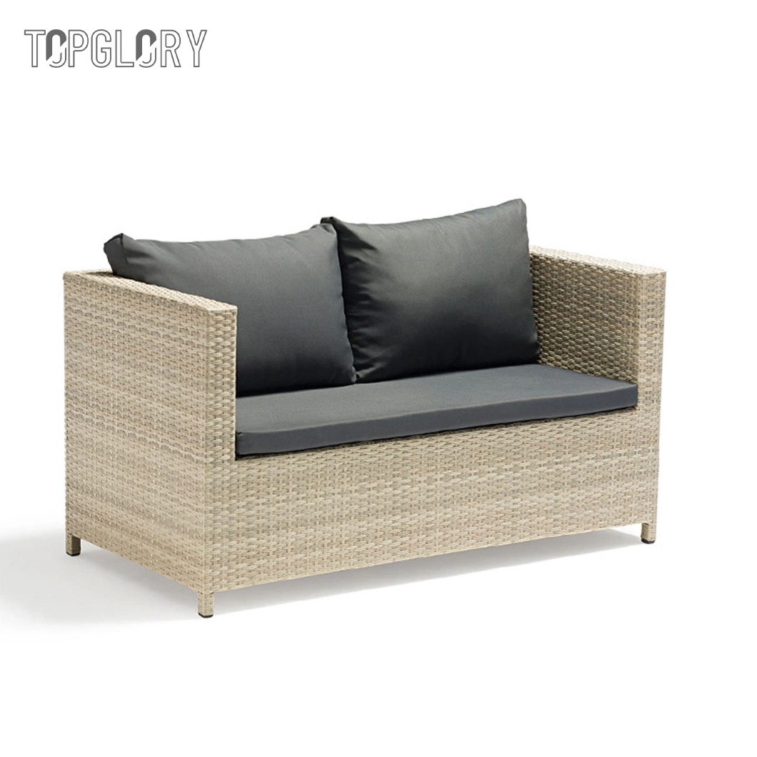 Luxury Outdoor Garden Wicker Conversation Courtyard PE Rattan Sofa Set with Cushion Villa Furniture