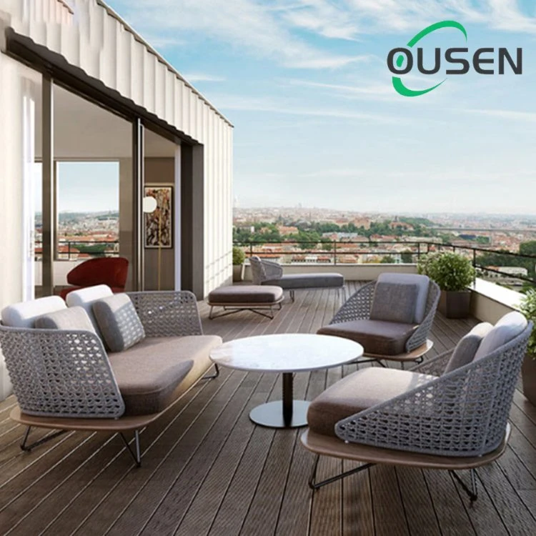 Balcony Design Rattan Outdoor Courtyard Combination Sofa of Single or Three Furniture