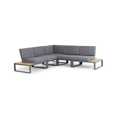 Sofá de tela exterior Muebles de aluminio impermeable conjunto de sofá seccional