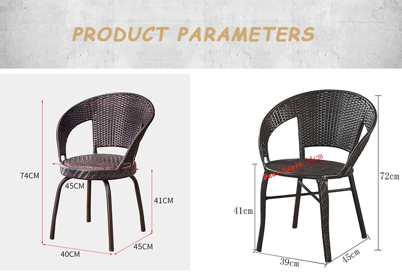 China Wholesale Home Outdoor Furniture Leisure Living Room Chairs Stool Patio Garden Hotel Beach Bar Rattan Metal Dining Chair