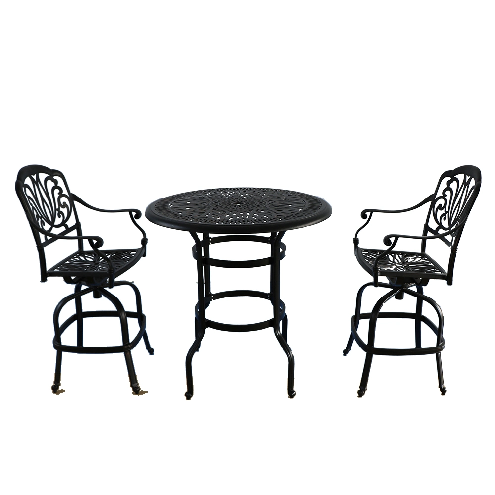 Round Garden Dining Table Set Outdoor Cast Aluminum Garden Table Furniture