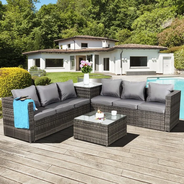 Popular New Design Garden PE Rattan Furniture Villa Rattan Chair Sofa