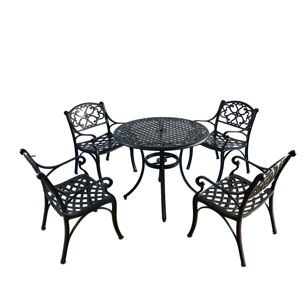 Round Garden Dining Table Set Outdoor Cast Aluminum Garden Table Furniture