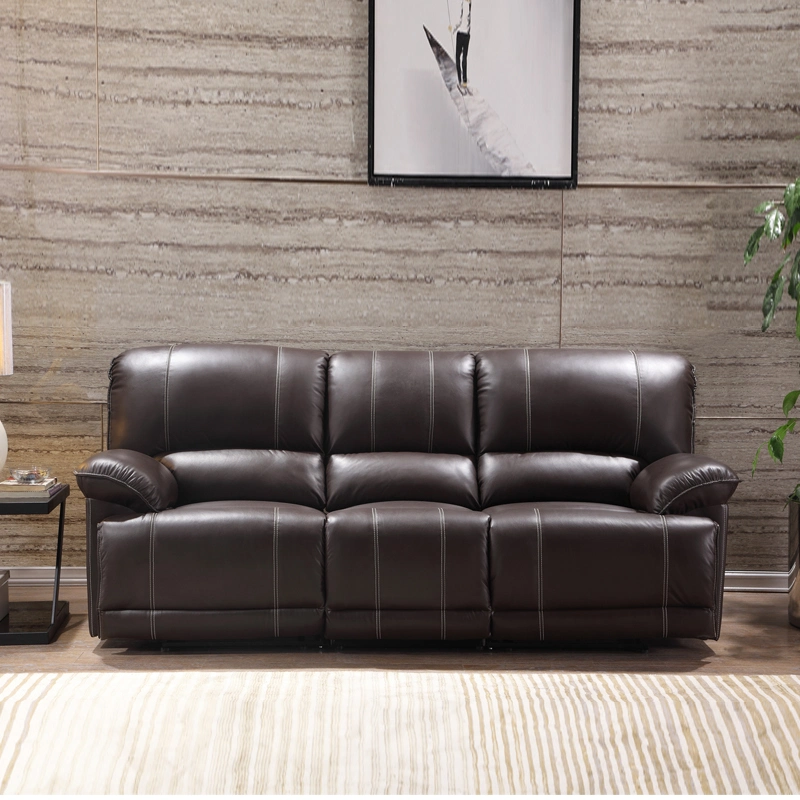 Modern Design Upholstered 3 Seater Cinema Home Living Room Leather Recliner Sofa