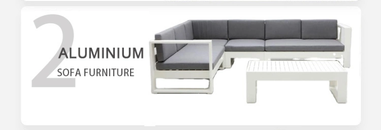 Modern Design Deluxe Aluminum Rattan Bench with Sun Shade Garden Sofa Beds