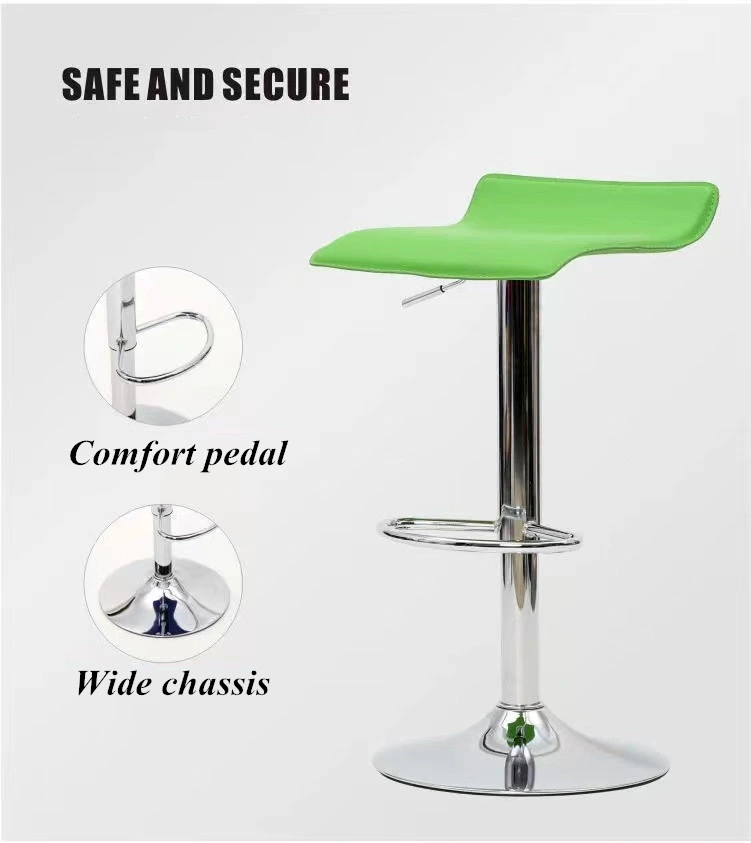 Leather Revolving Bar Stool Lift Modern Living Room Hotel Balcony High Chair