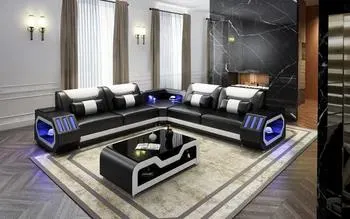 Leather Sofa Set L Shape Lounge Sectional Leisure for Home Upholstery Italy Household Luxury Chesterfield Furniture Leather Sofa