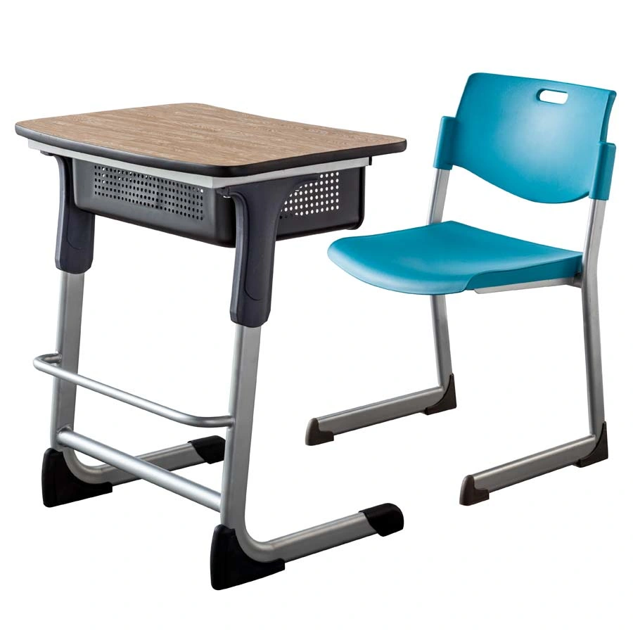 Single PVC Edge Cover Classroom Study Table School Student Desk and Chair