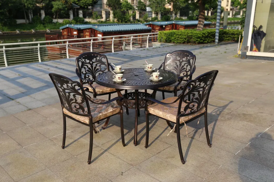 Outdoor Furniture Set Aluminum Five Outdoor Leisure Garden Courtyard of Europe Type Furniture Open-Air Balcony Chairs and Tables