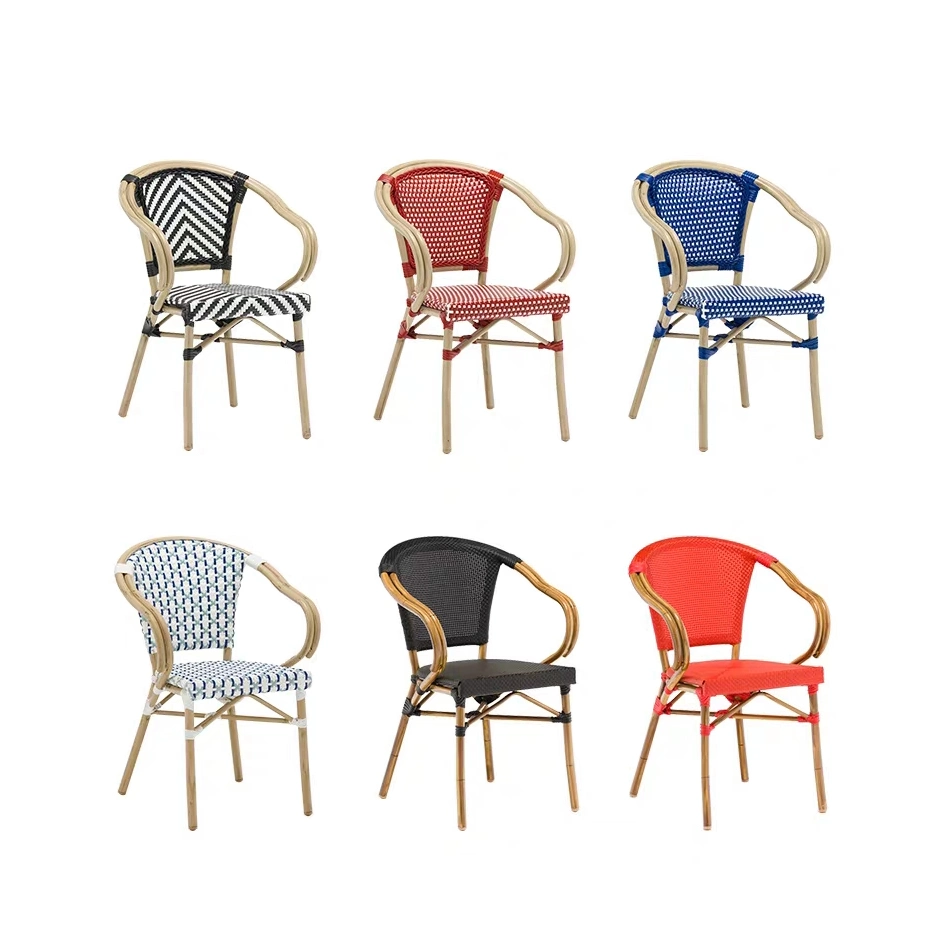(SP-OC430) Outdoor Furniture French Bistro Rattan Chairs with Arms