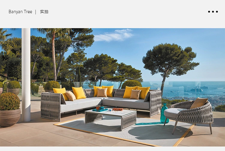 Outdoor Hotel Leisure Waiting Waterproof Sunscreen Modular Sectional Sofa