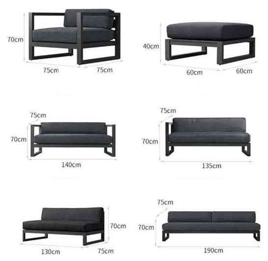 Zhida Factory Wholesale Garden Furniture Latest Design Terrace Lounge Outdoor Hotel Villa Home Garden Sofa Patio Garden Wooden Frame Fabric Sofa