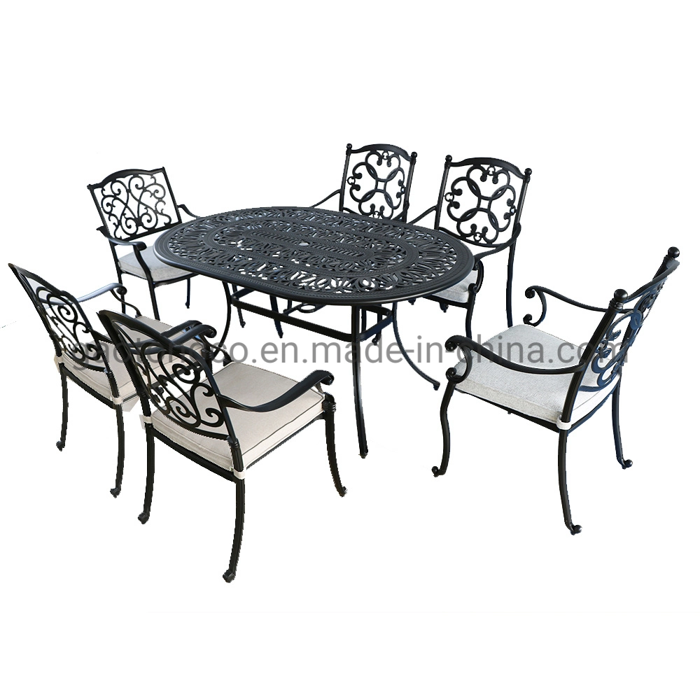 Round Garden Dining Table Set Outdoor Cast Aluminum Garden Table Furniture