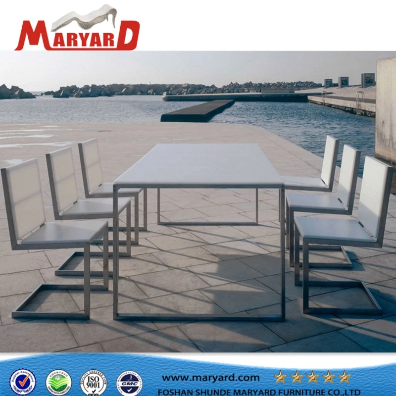 Outdoor Garden Stainless Steel Furniture Dining Set and Stainless Steel Tea Table Set