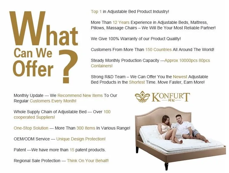 Luxury Massage USB Ports Split King Adjustable Sofa Bed Frame Electric Bed
