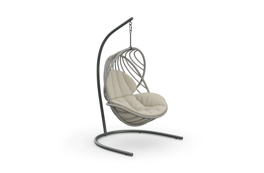 Outdoor Furniture Steel Wicker Egg Shape Hanging Garden Patio Swings Chair