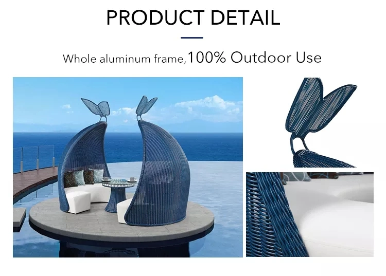 New Design Aluminium Wicker Leisure Outdoor Furniture Tent Ocean Mediterranean Luxury Modern Style Sectional Sofa