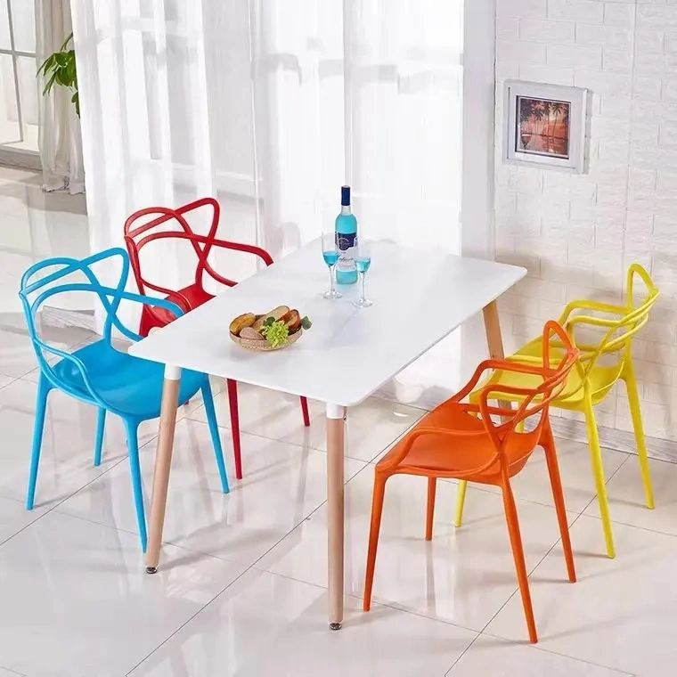 Cheap Stackable colorful Cafe Restaurant Chairs Cat Ear Molded Full PP Plastic Dining Chair