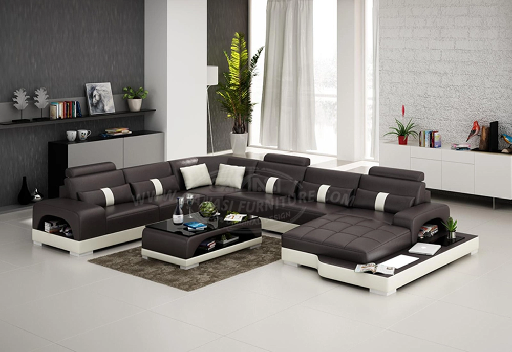 Dubai Style Leisure Furniture Chesterfield Livingroom Corner Sofa Set with Coffee Table