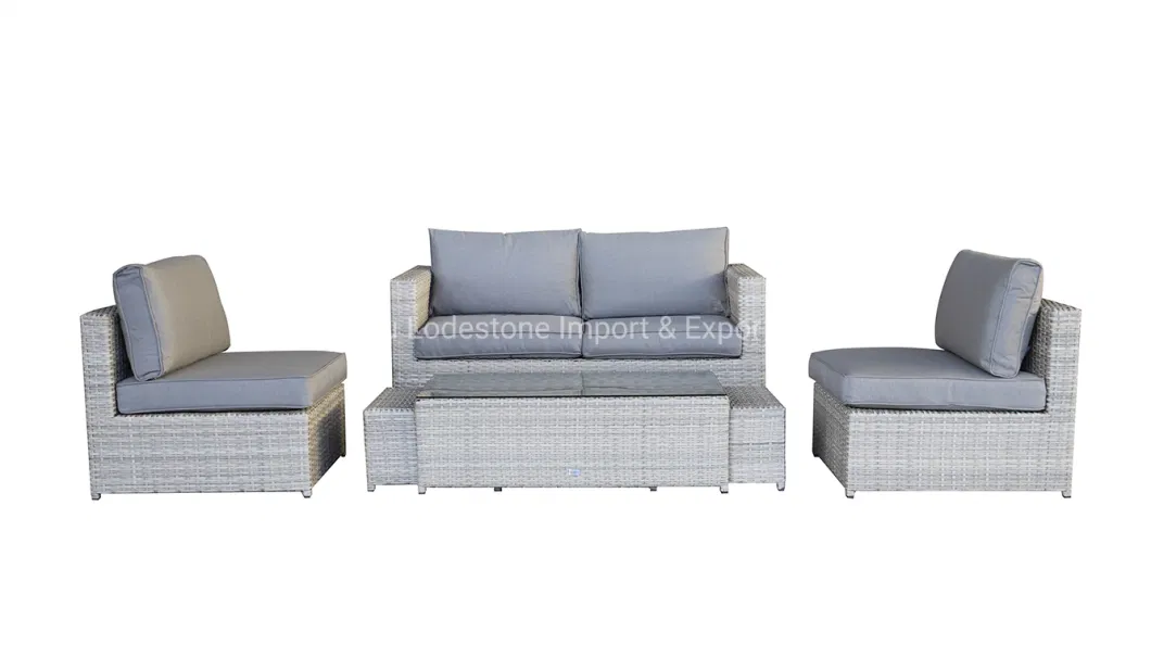 Different Layout Garden Aluminium PE Rattan Furniture Outdoor Leisure Sectional Sofa Set