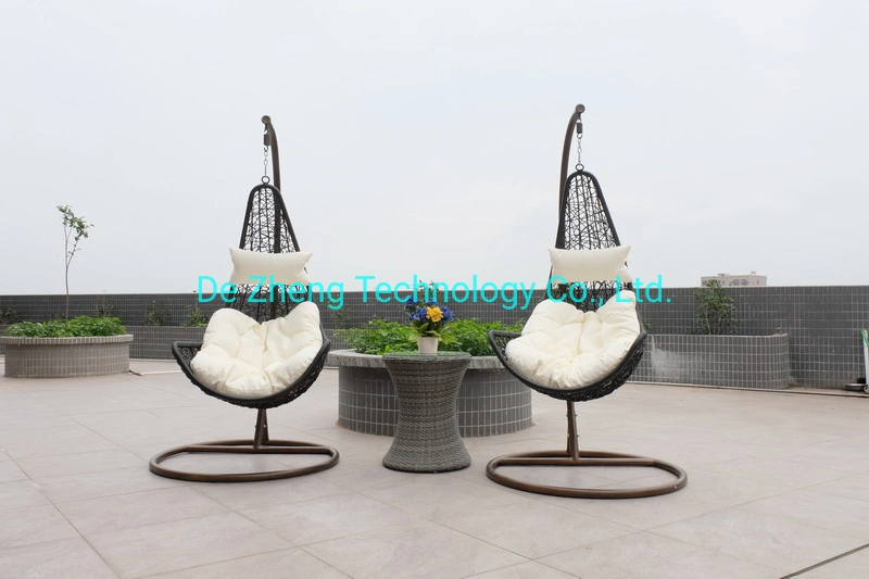 Balcony Outdoor Furniture Metal Frame Wicker Patio Hanging Chair Pear Shape Outdoor Rattan Swing Chair