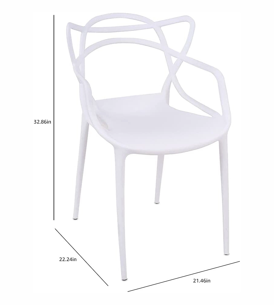 Cheap Stackable colorful Cafe Restaurant Chairs Cat Ear Molded Full PP Plastic Dining Chair