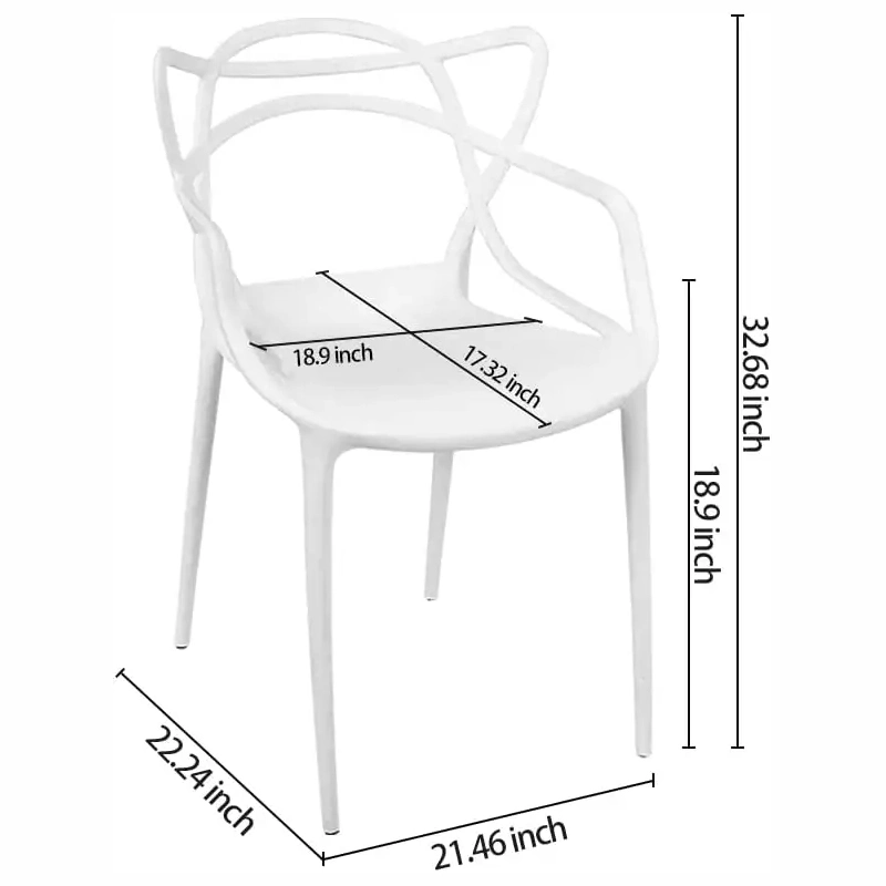 Cheap Stackable colorful Cafe Restaurant Chairs Cat Ear Molded Full PP Plastic Dining Chair