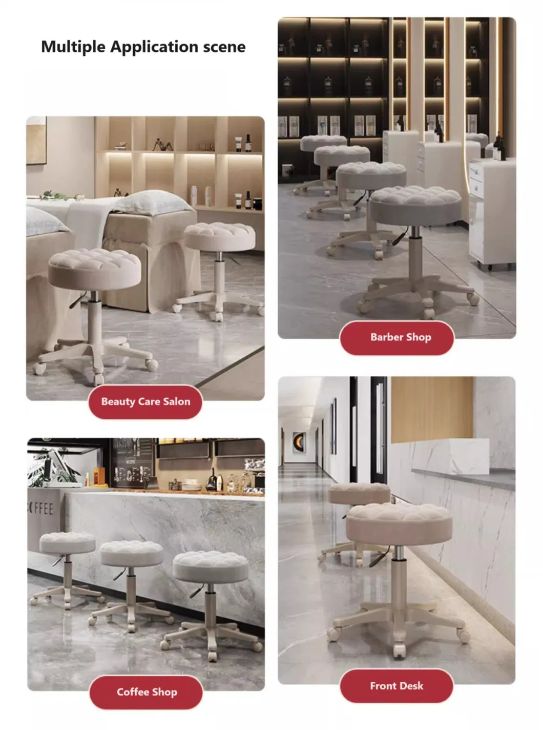 Adjustable Swivel Stool Chair for Kitchen Salon Bar Office Massage