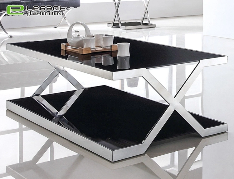 European Style Metal Frame Tempered Round Glass Center Coffee Table