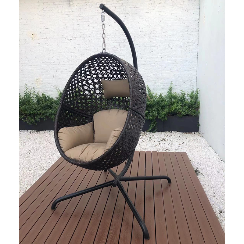 Patio Swings Chair Modern Rattan Wicker Egg Chair Outdoor Indoor Hanging Swing Chair with Stand